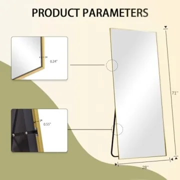 Stylish BEAUTYPEAK Full Length Mirror for Home Decor