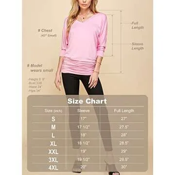 MBJ WT1036 Womens V Neck 3/4 Sleeve Dolman Top with Side Shirring XL RED