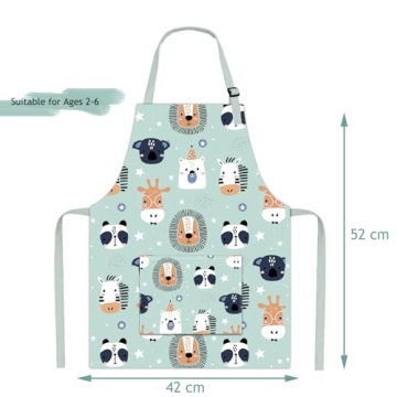 Pipoobear Kids Adjustable Apron for Cooking and Crafts