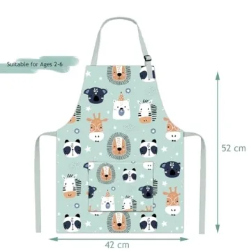 Pipoobear Kids Adjustable Apron for Cooking and Crafts