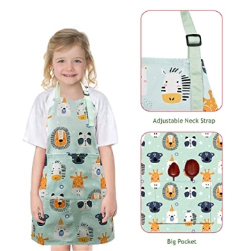 Pipoobear Kids Adjustable Apron for Cooking and Crafts