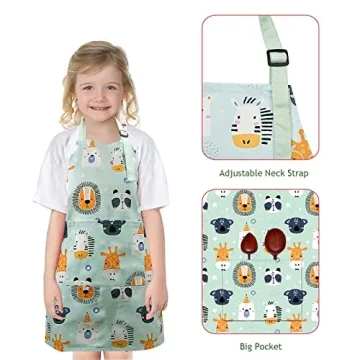 Pipoobear Kids Adjustable Apron for Cooking and Crafts