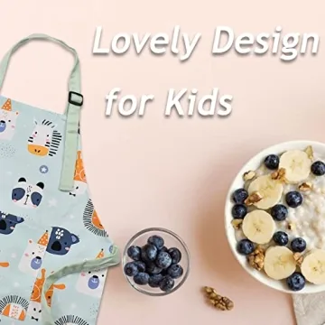 Pipoobear Kids Adjustable Apron for Cooking and Crafts
