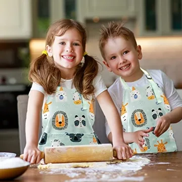 Pipoobear Kids Adjustable Apron for Cooking and Crafts