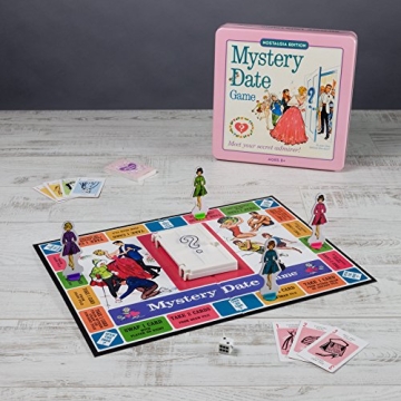 Vintage Mystery Date Board Game Pink Nostalgic Tin Case