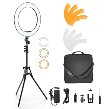 Ring Light with Stand and Phone Holder, IVISII 18 inch Ring Light，55W 5500K LED Ring Light for Liv...
