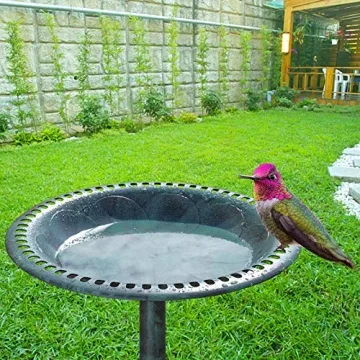 VINGLI Green Patina Bird Bath - Lightweight & Stylish Outdoor Decor