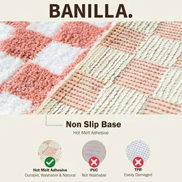 Banilla Bathroom Rugs, Extra Soft Double Thickness Microfibre, Super Absorbent with Non Slip Rubber Backing, Quick Drying, Machine Washable Bath Mats for Bathroom Floor, Shower & Sink, 20" x 31" Pink