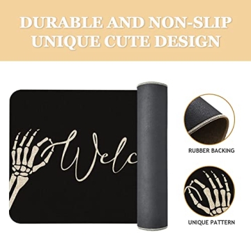 Roszwtit Halloween Door Mat 30 X 17 Inch Halloween Skull Doormat Indoor Outdoor Entrance Floor Mat Non Slip Halloween Decor Rubber Welcome Mats