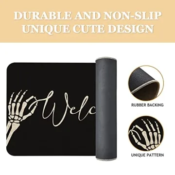 Roszwtit Halloween Door Mat 30 X 17 Inch Halloween Skull Doormat Indoor Outdoor Entrance Floor Mat Non Slip Halloween Decor Rubber Welcome Mats