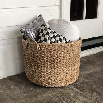 Wholestory Collective Large Wicker Storage Basket for Home