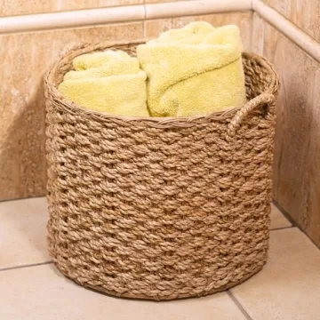 Wholestory Collective Large Wicker Storage Basket for Home