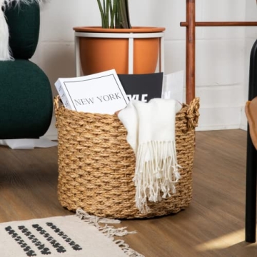 Wholestory Collective Large Wicker Storage Basket for Home