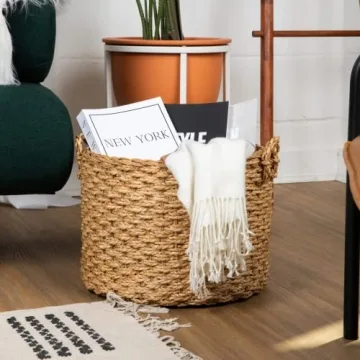 Wholestory Collective Large Wicker Storage Basket for Home