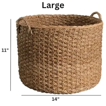 Wholestory Collective Large Wicker Storage Basket for Home