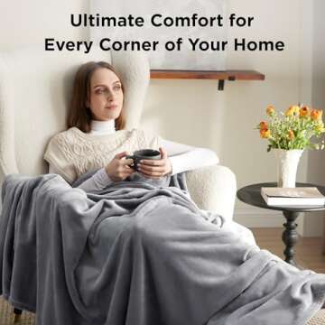 Bedsure Fleece Throw Blanket for Couch Grey - Lightweight Plush Fuzzy Cozy Soft Blankets and Throws for Sofa, 50x60 inches