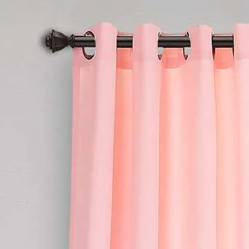 Lush Decor Blush Gray Umbre Curtains - Light Filtering Set