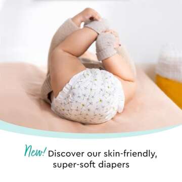 Diapers - Size 1 (4-11 lbs), Half-Monthly Supply (224 Count),Skin-Friendly, Ultra Soft, Chlorine-Fre...