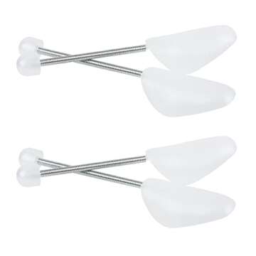 SneakNeat Shoe Tree Stretcher Plastic, 2 Pairs - Keep Shoes in Perfect Shape & Form - Flexible Spring, Sturdy, Lightweight - Sneakers, Trainers, Dress Shoes - 12.5" Fits Various Sizes Great Gift Idea