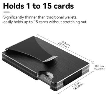 furid Card Holder Mens Wallet: Slim Minimalist Wallet with Money Clip- RFID Blocking Credit Card Holder, Front Pocket Wallet Gift