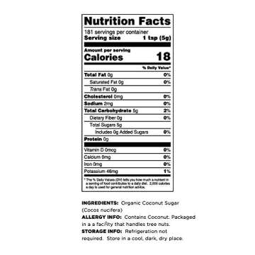 Terrasoul Superfoods Organic Coconut Sugar, 2 Lbs - Low Glycemic | Unrefined | Trace Minerals