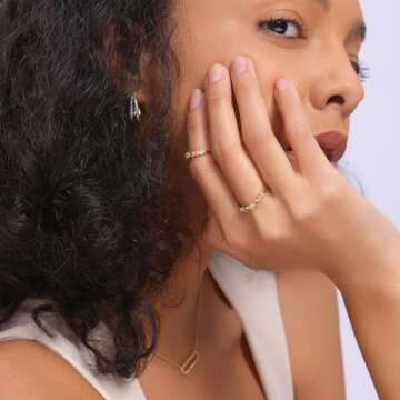 Rainbow Eternity Ring - Dainty 14K Gold Jewelry for Her