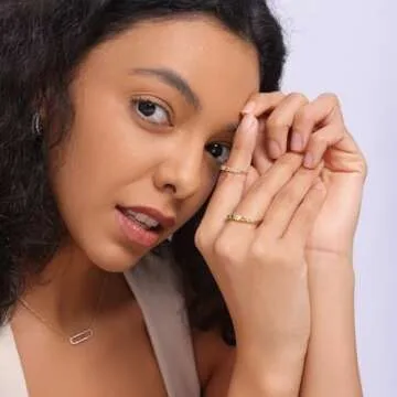 Rainbow Eternity Ring - Dainty 14K Gold Jewelry for Her