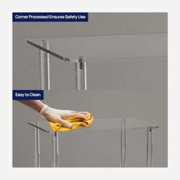 Versatile HMYHUM Acrylic Rolling Side Table for Small Spaces