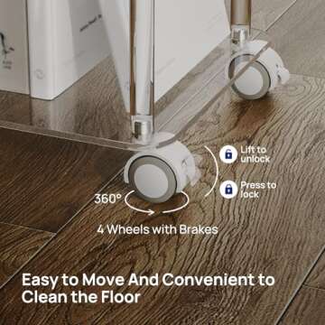 Versatile HMYHUM Acrylic Rolling Side Table for Small Spaces