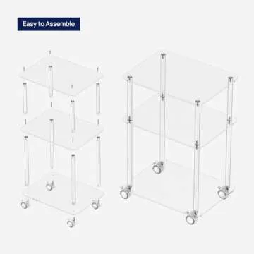 Versatile HMYHUM Acrylic Rolling Side Table for Small Spaces