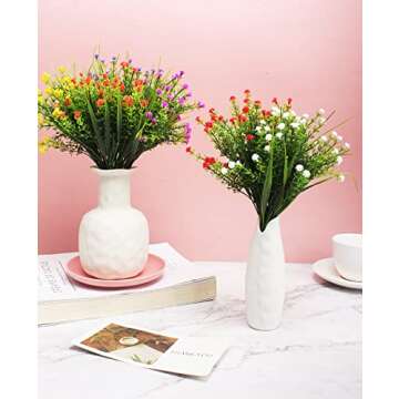 JAKY-Global Artificial Flowers Gypsophila Babysbreath Fake Water Plants Bouquet 6 Bundle Fake Plants...