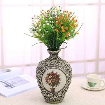 JAKY-Global Artificial Flowers Gypsophila Babysbreath Fake Water Plants Bouquet 6 Bundle Fake Plants Wedding Bridle Bouquet Outdoor Home Office Christmas Decor(Mix Color)