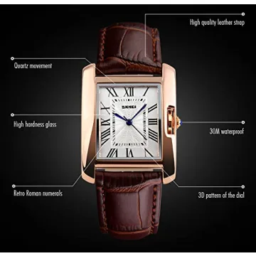 Luxury Rose Gold Women's Watch with Leather Strap