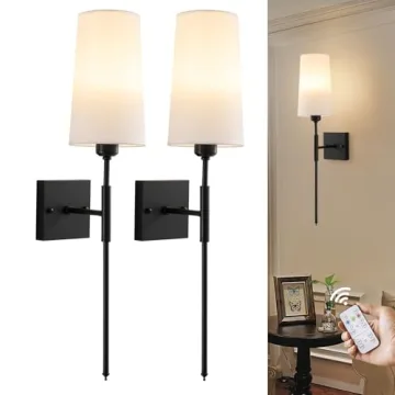 Vitnucrol Black Rechargeable Battery Operated Wall Sconces Set - Modern Dimmable Wall Lights