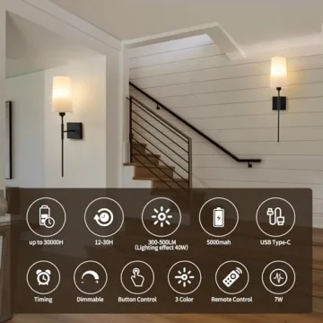 Rechargeable Wireless Wall Sconces - Effortless Elegance