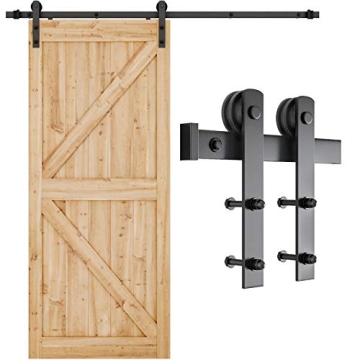 Transform Your Home with SMARTSTANDARD 6.6FT Barn Door Hardware Kit – Heavy Duty and Chic!