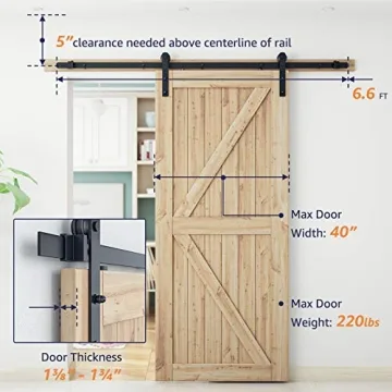 SMARTSTANDARD 6.6FT Barn Door Hardware Kit for Easy Installation