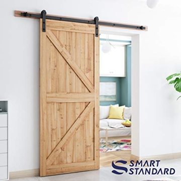 SMARTSTANDARD 6.6FT Barn Door Hardware Kit for Easy Installation