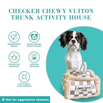 Haute Diggity Dog Checker Chewy Vuiton Trunk Activity House