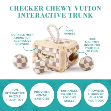 Haute Diggity Dog Checker Chewy Vuiton Trunk Activity House