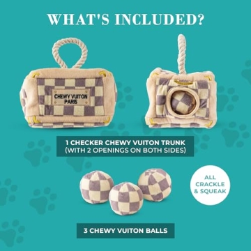 Haute Diggity Dog Checker Chewy Vuiton Trunk Activity House