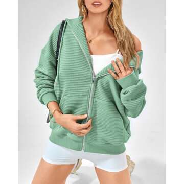 BTFBM Women's Zip Up Hoodie for Fall Stylish Comfort