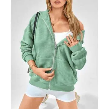 BTFBM Women's Zip Up Hoodie for Fall Stylish Comfort