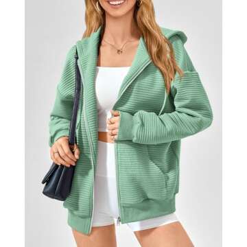 BTFBM Women's Zip Up Hoodie for Fall Stylish Comfort