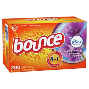Bounce Dryer Sheets with Febreze Scent Spring & Renewal, 200 Count