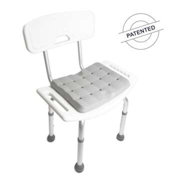 KMINA - Shower Seat Cushion Waterproof (13.7”x10.6”x1.3”, Stool not Included), Bath Seat Cushion for Elderly, Bath Chair Cushions for Seniors, Kneeling Pads, Stadium Seat Cushion - Made in Europe