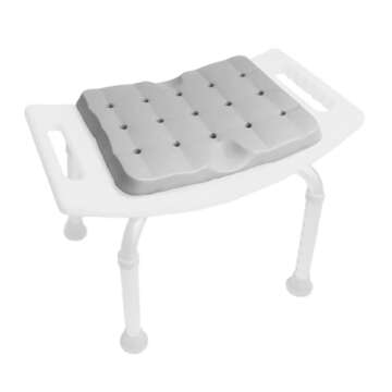 KMINA - Shower Seat Cushion Waterproof (13.7”x10.6”x1.3”, Stool not Included), Bath Seat Cushion for Elderly, Bath Chair Cushions for Seniors, Kneeling Pads, Stadium Seat Cushion - Made in Europe