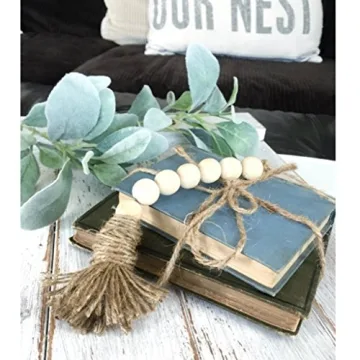 Natural Wood Bead Garland for Kids Room Decor