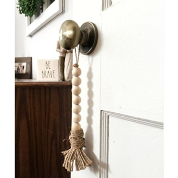 Natural Wood Bead Garland for Kids Room Decor