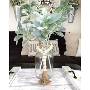 Natural Wood Bead Garland for Kids Room Decor